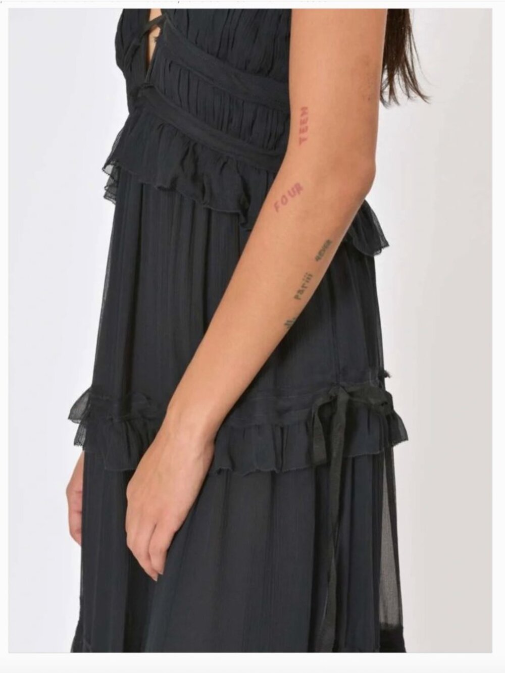 NWT Ulla Johnson Agathe Black Silk V-Neck Gown Size 4 $1195 - Picture 3 of 16